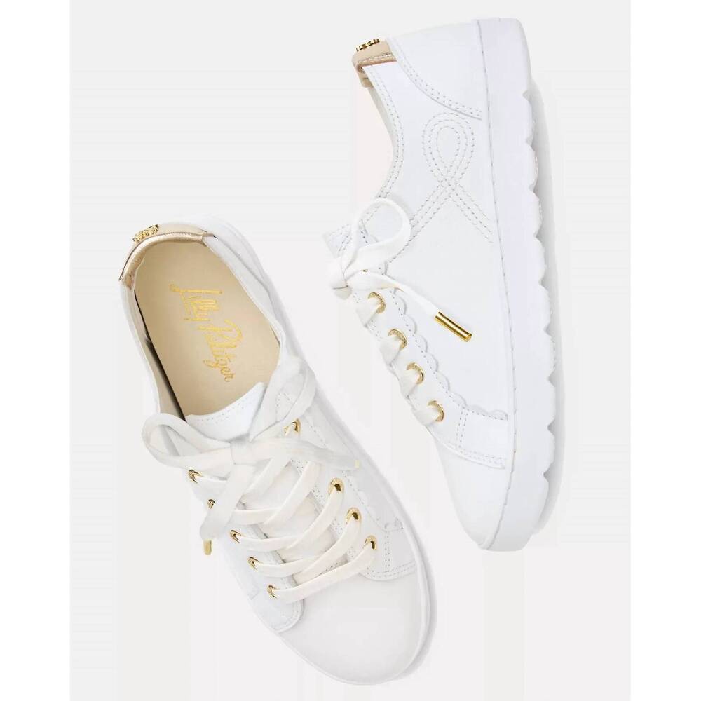 NEW LILLY PULITZER women's lilly sneaker in resort white - Picture 3 of 5